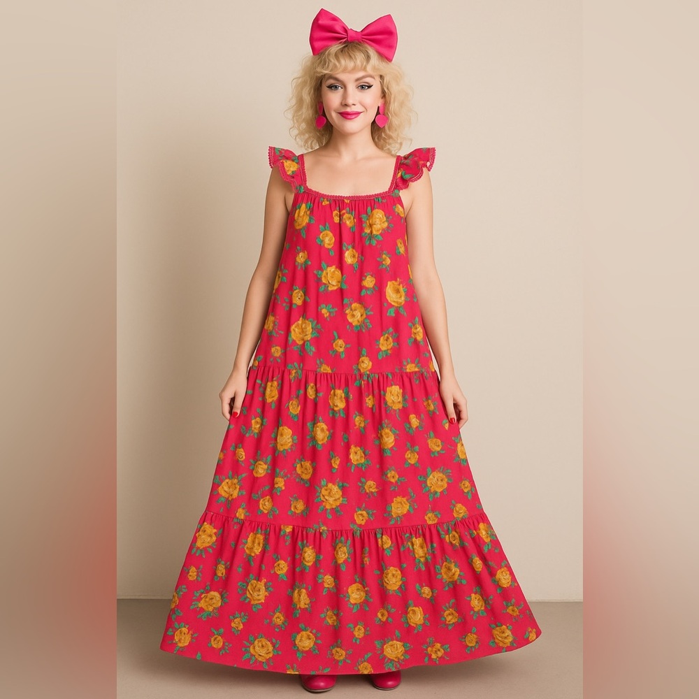 Betsey Johnson Floral Maxi Dress – Size L